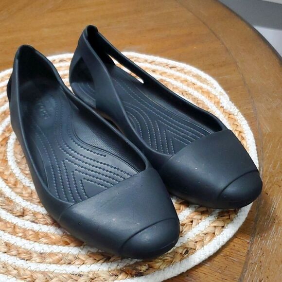 Crocs Womans Sienna Flats, Flat Black Women's Size 11 - Picture 1 of 6